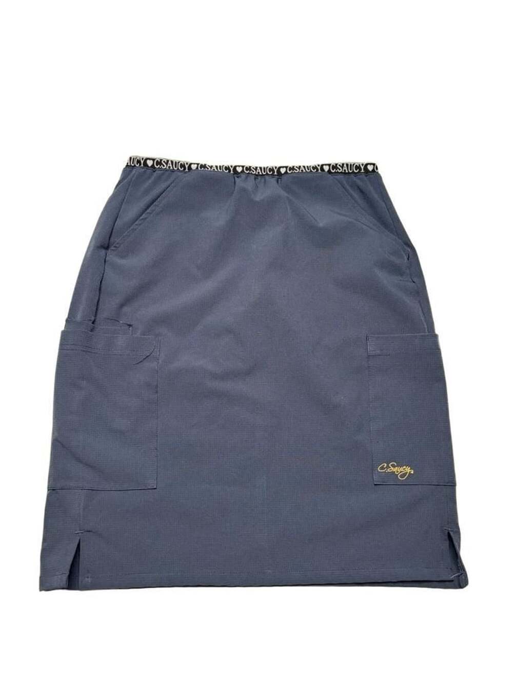 C.Saucy Scrub Skirt Size S Blue Pocket Medical
